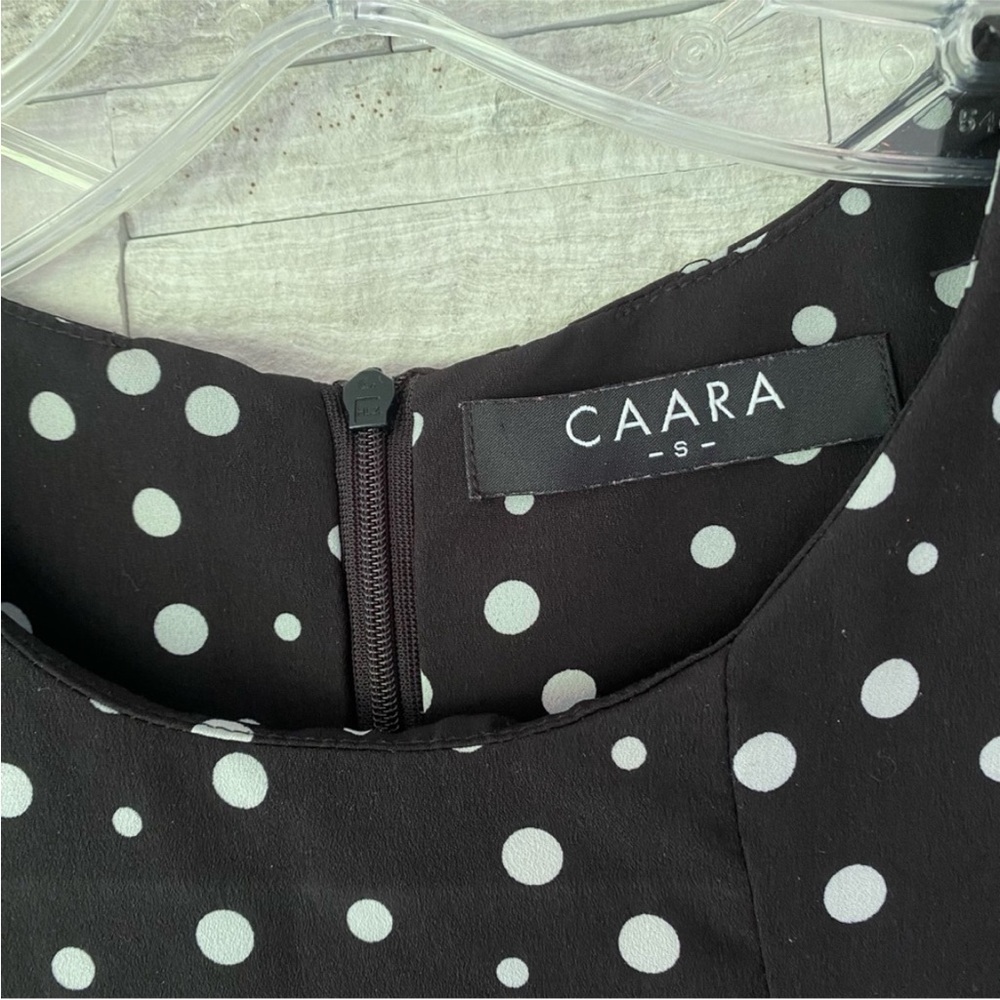 Caara Black & White Polka Dot Asymmetrical Hem Dress - Picture 5 of 5